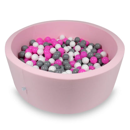 Piscine à Balles 110x40cm rose avec boules 500pcs (blanc, gris, rose)