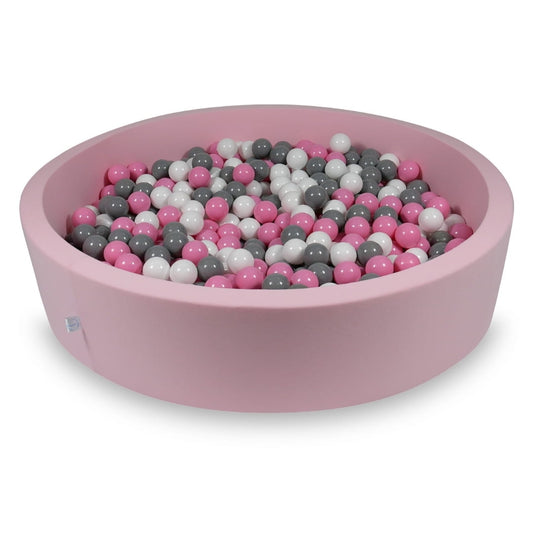 Piscine à Balles 130x30cm rose avec boules 600pcs (blanc, gris, rose poudré)