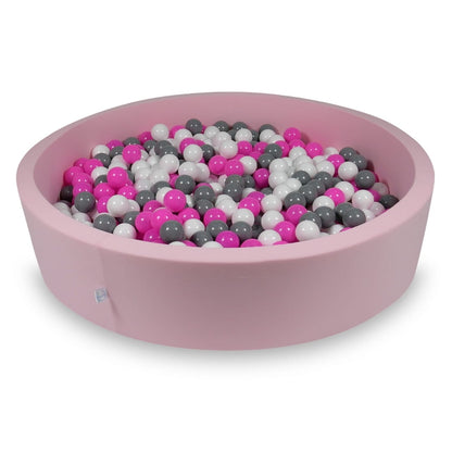 Piscine à Balles 130x30cm rose avec boules 600pcs (blanc, gris, rose)