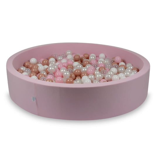 Piscine à Balles rose 130x30 avec balles 600pcs + Soft Balls : blanc, gris, menthe clair