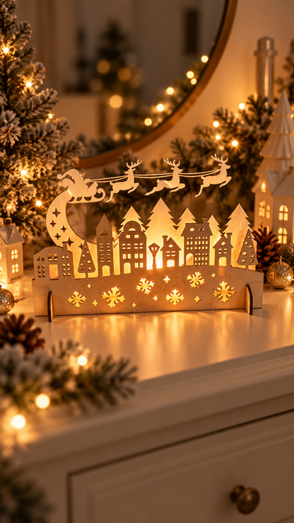 Village de Noël en bois - Décoration