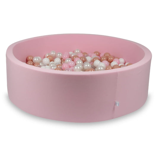 Piscine à Balles rose 130x40 avec balles 700pcs + Soft Balls : blanc, gris, menthe clair