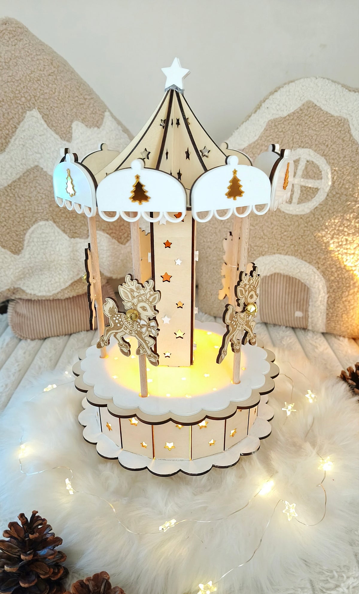 Carrousel de noël en bois – Édition limitée
