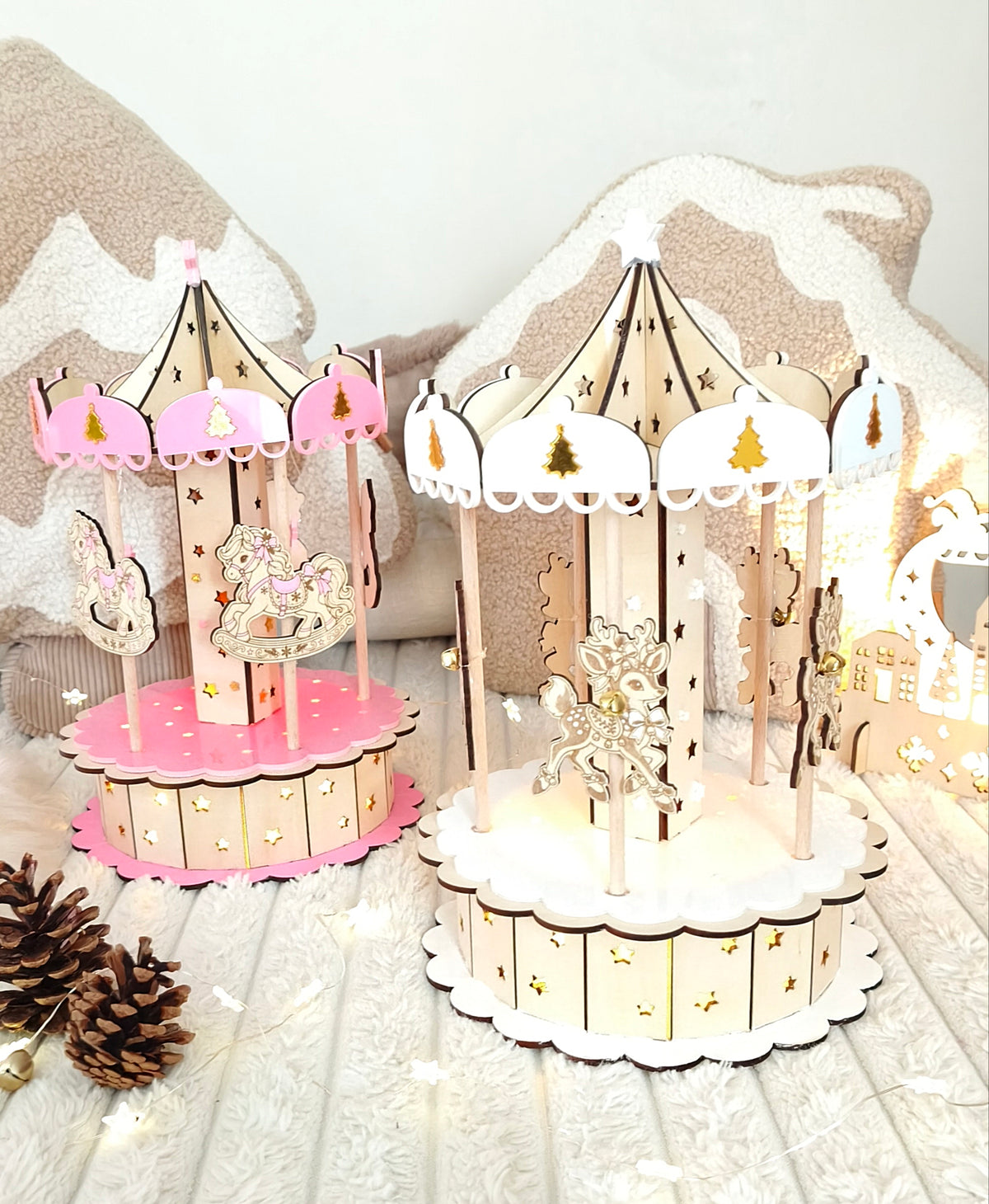 Carrousel de noël en bois – Édition limitée