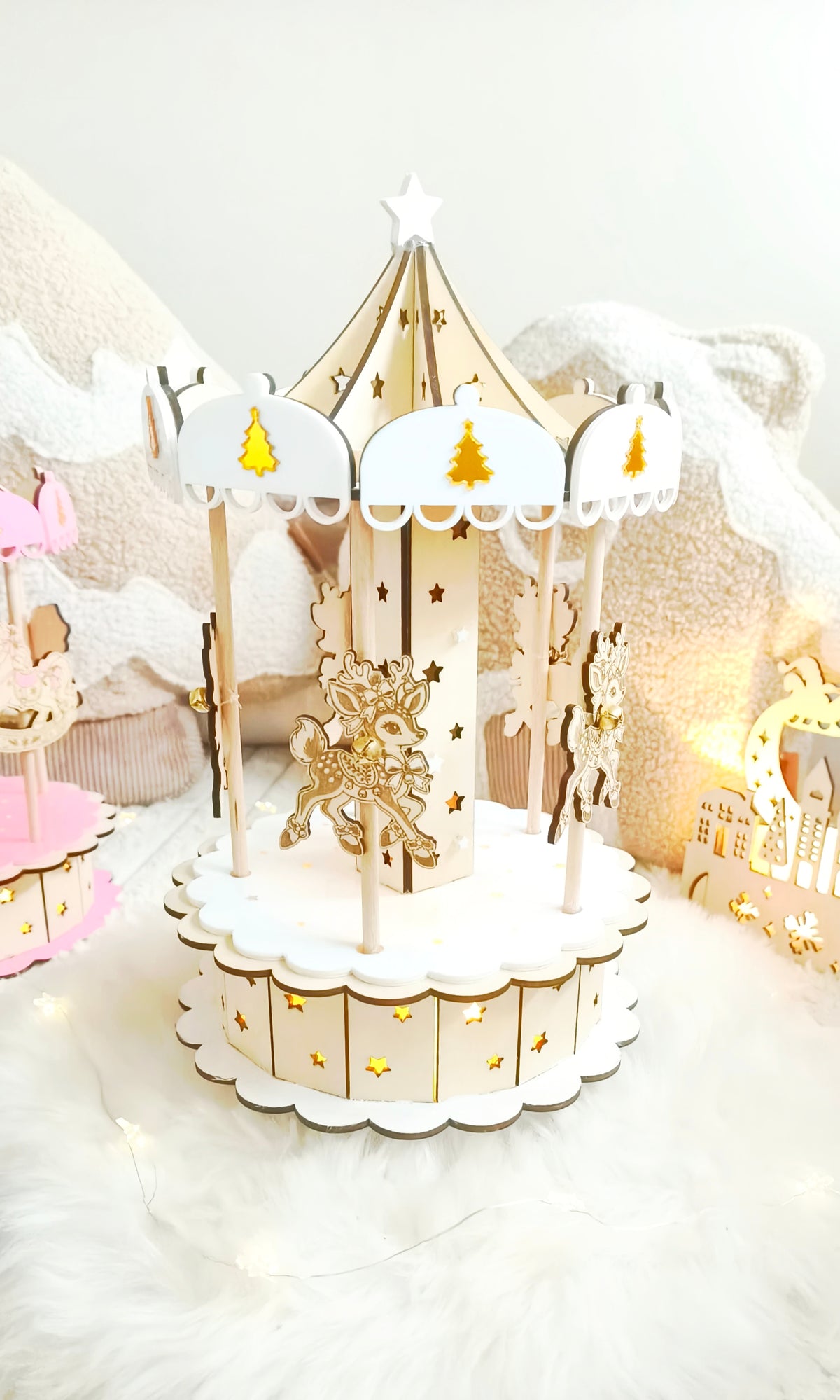 Carrousel de noël en bois – Édition limitée