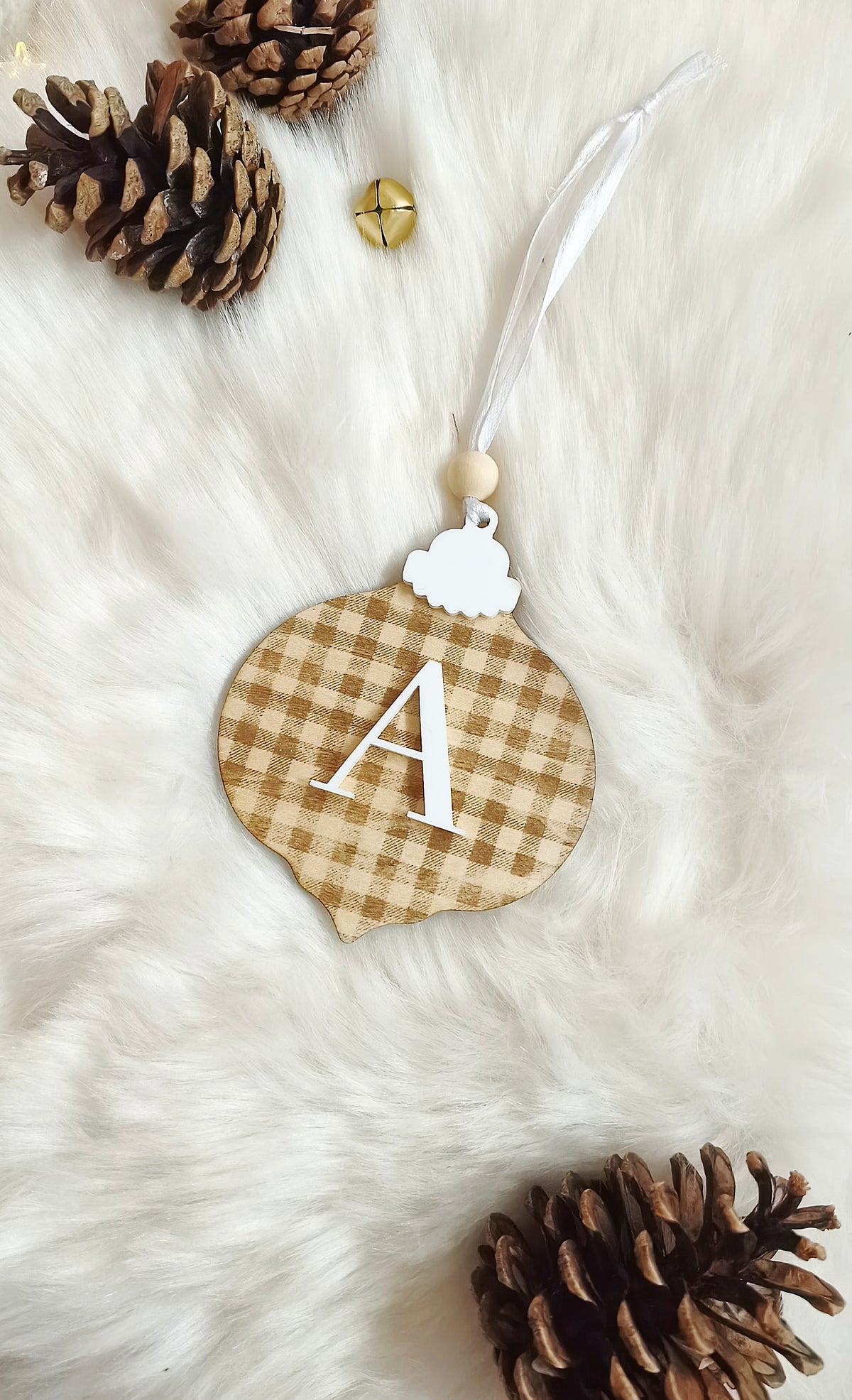 Suspension de Noël Personnalisable – Motif vichy