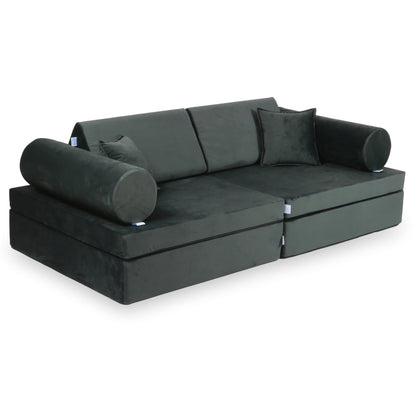 Housse de canapé de jeu Montessori confort velours graphite