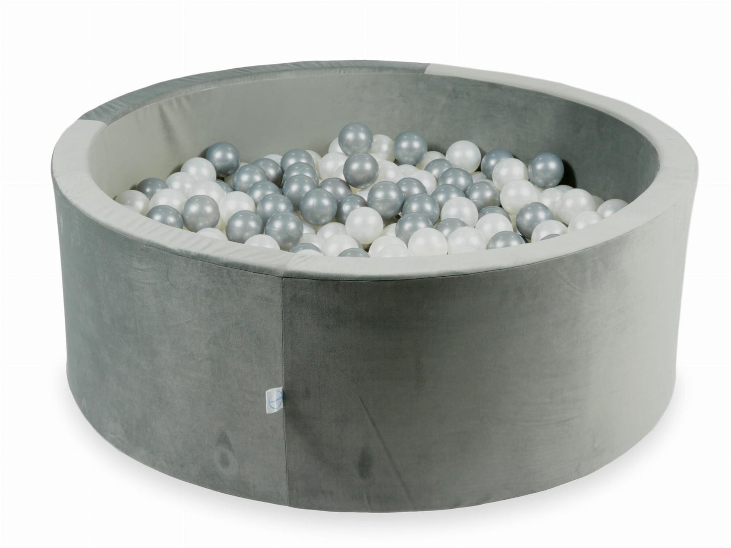 Piscine à balles avec balles 500pcs 110x40 gris velours (perle, argent)