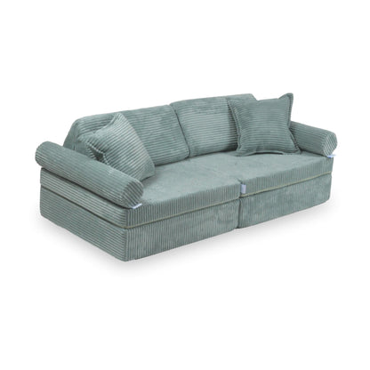 Housse de canapé Montessori Mini Play confort velours côtelé menthe clair