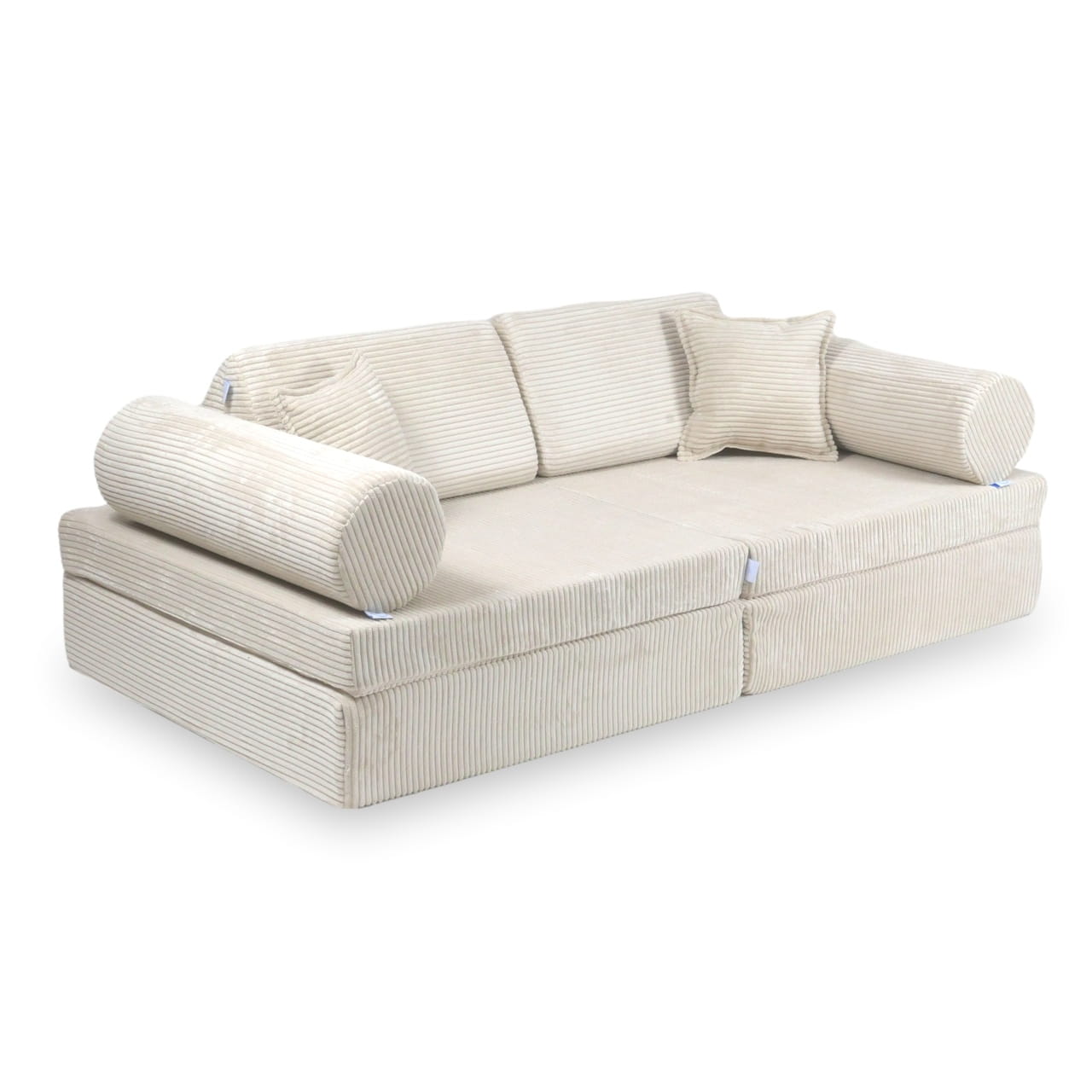 Housse de canapé de jeu Montessori confort velours côtelé Beige