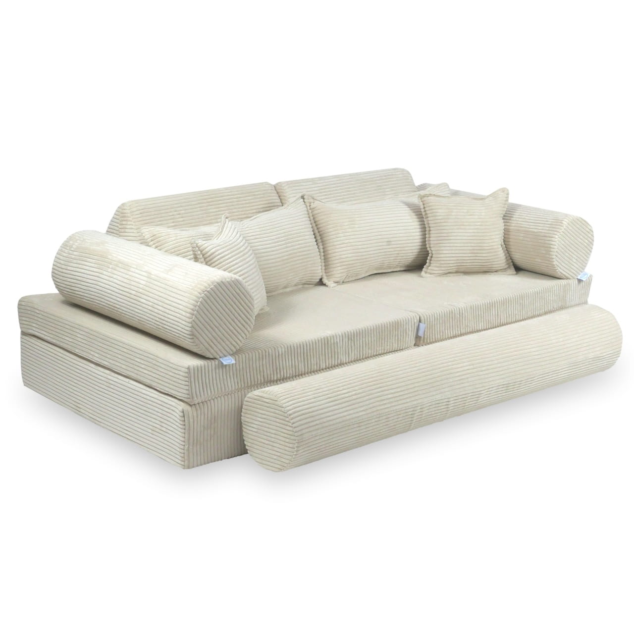 Housse de canapé de jeu Montessori en velours côtelé de luxe Beige
