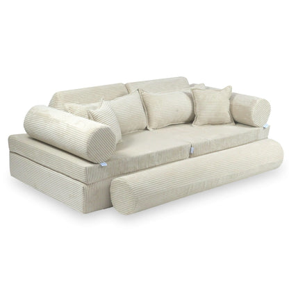 Housse de canapé de jeu Montessori en velours côtelé de luxe Beige