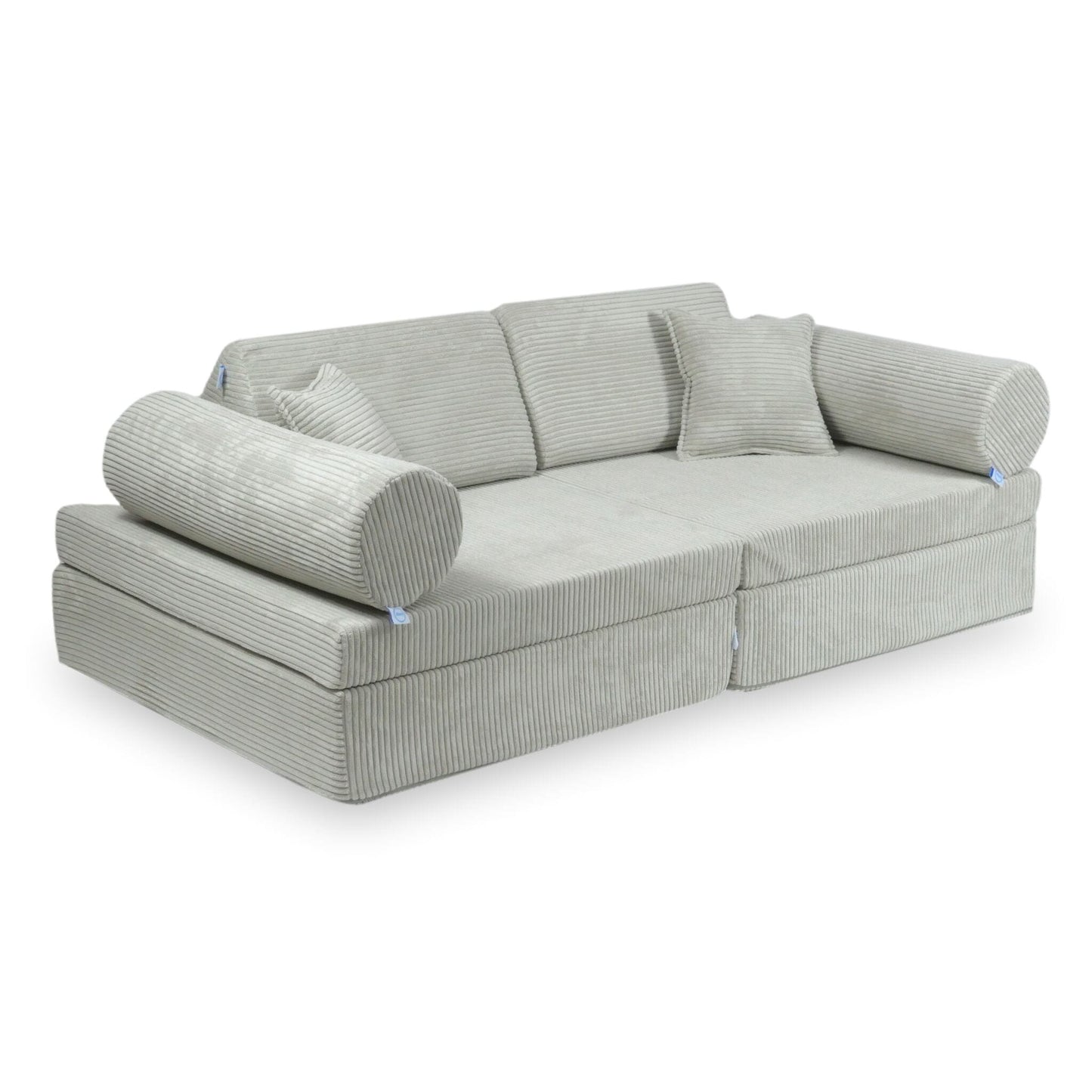Housse de canapé de jeu Montessori confort velours côtelé gris