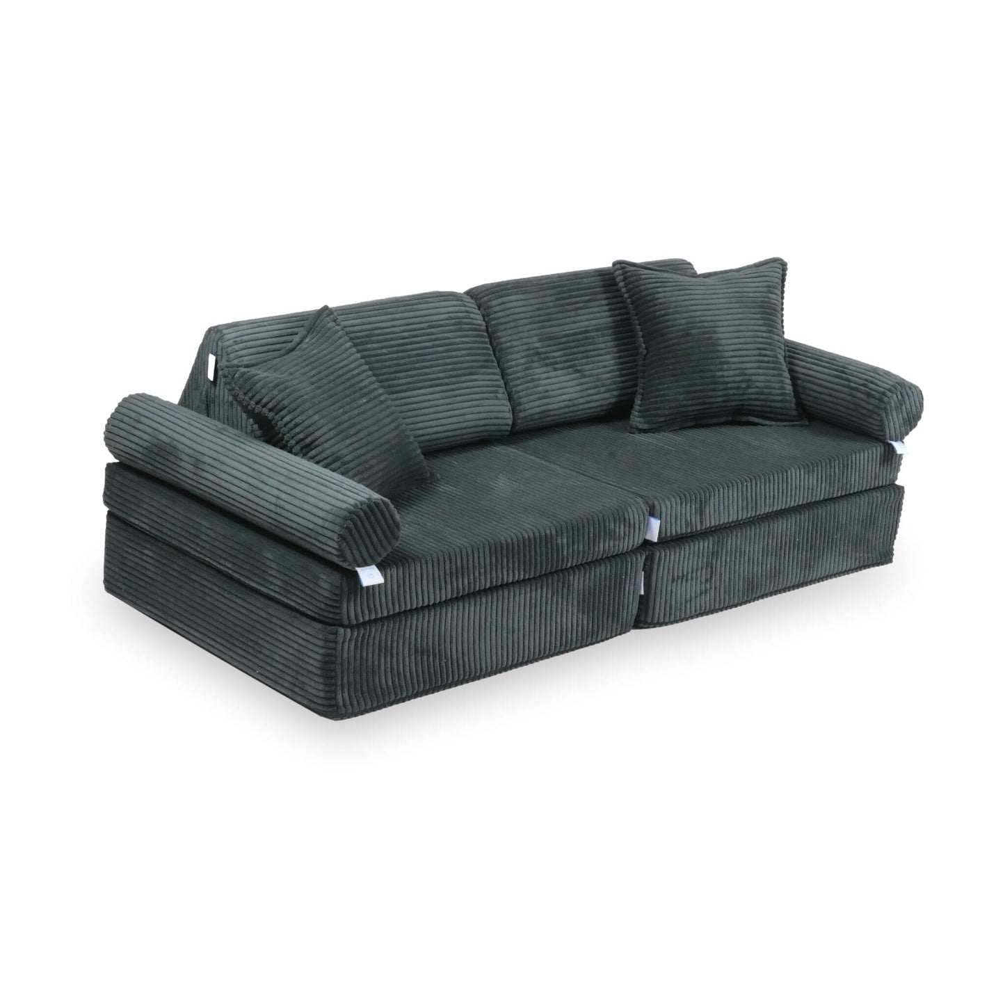 Housse de canapé Montessori Mini Play confort velours côtelé graphite