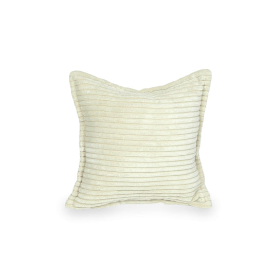 Petit coussin de jeu pour canapé velours côtelé beige