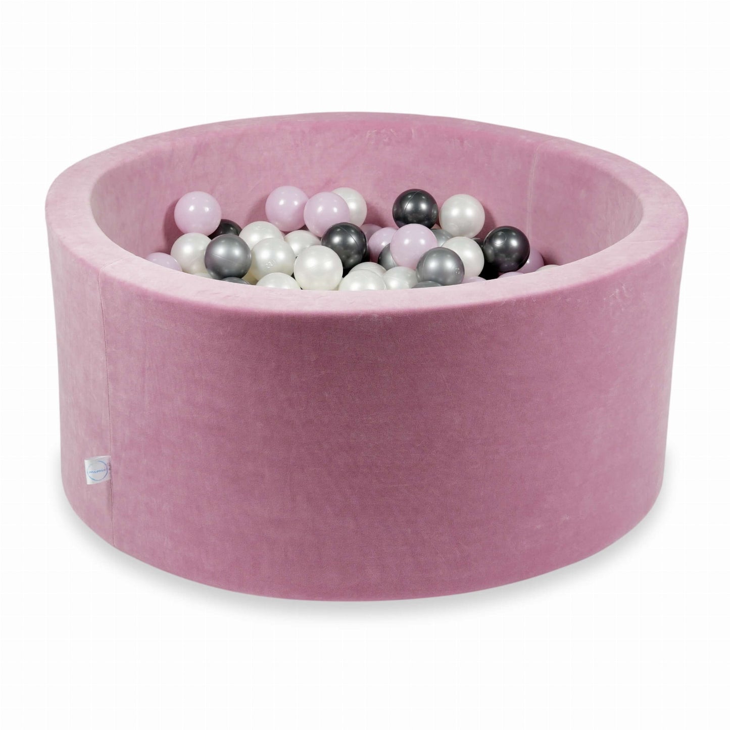 Piscine à Balles 90x40cm Velvet Soft Rose avec boules 300pcs (perle rose layette, argent, graphite métallisé, perle)