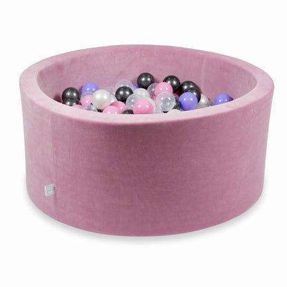 Piscine à Balles 90x40cm Velvet Soft Rose avec boules 300pcs (graphite métallisé, chiné, rose poudré, perle, transparent)