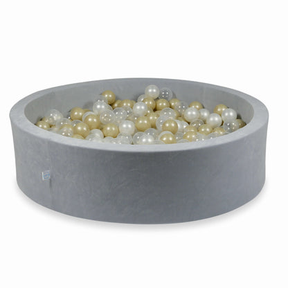 Piscine à Balles 110x30cm Velvet Soft Light Grey avec balles 400pcs (transparent, or clair, perle)