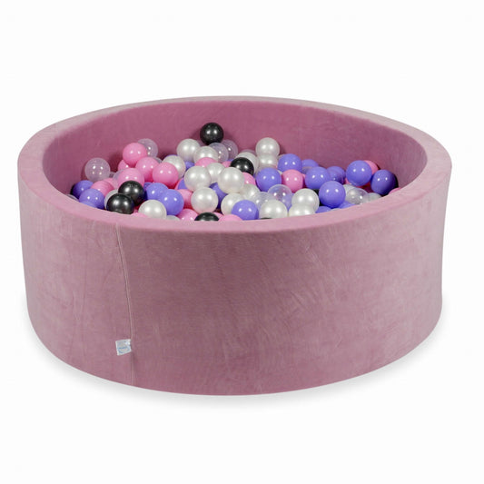 Piscine à Balles 110x40cm Velvet Soft Rose avec boules 500pcs (graphite métallisé, chiné, rose poudré, perle, transparent)