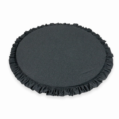 Tapis de jeu 100cm pour enfant, rond avec volant, Graphite