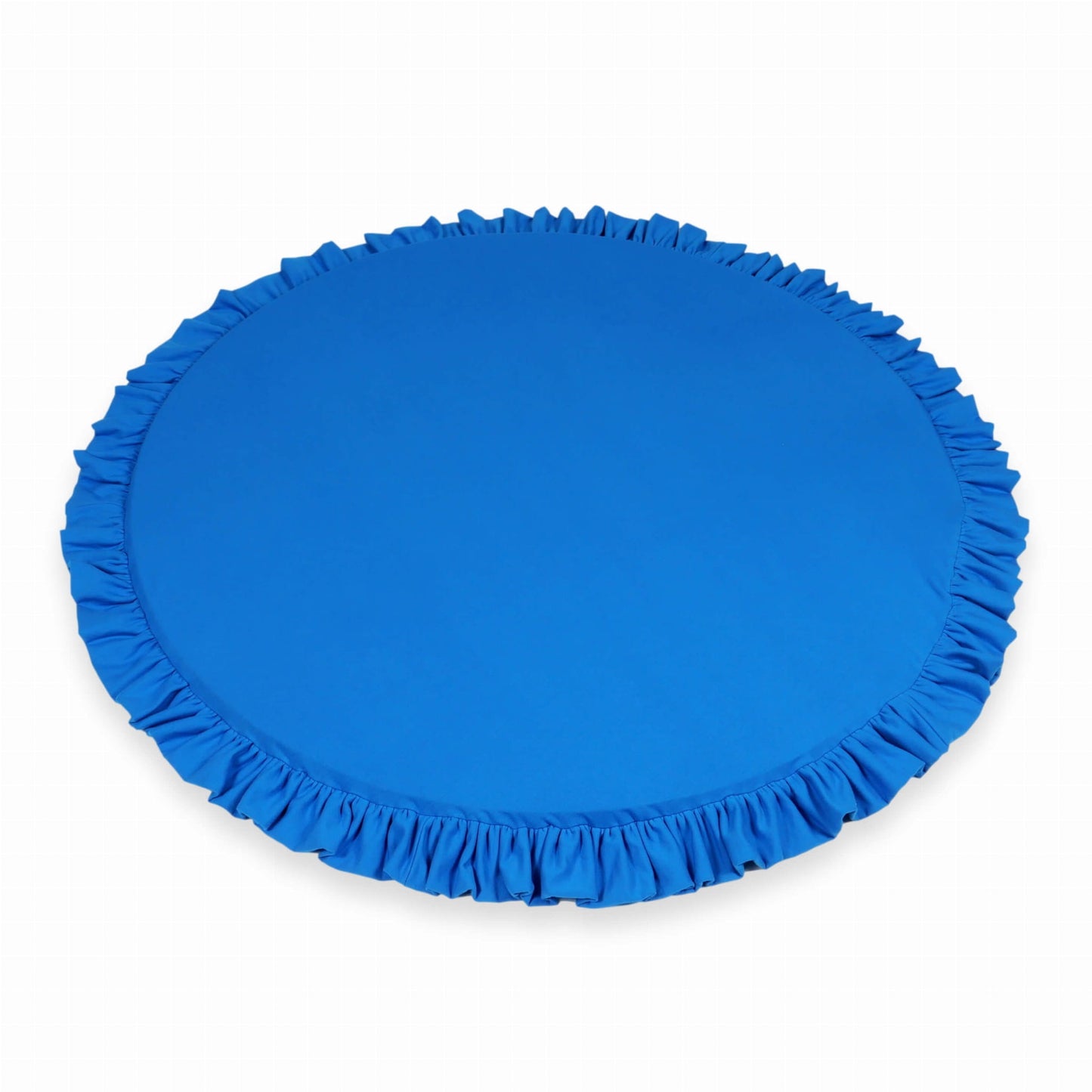 Tapis d'éveil 100cm pour enfant, rond à volant, Azur