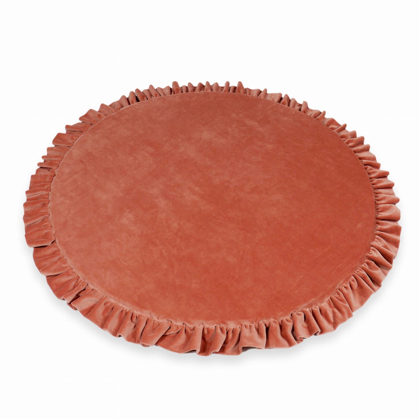 Tapis de jeu 100cm pour enfant, rond avec volant, Velvet Soft Canyon Clay