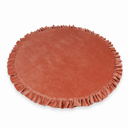 Tapis de jeu 100cm pour enfant, rond avec volant, Velvet Soft Canyon Clay