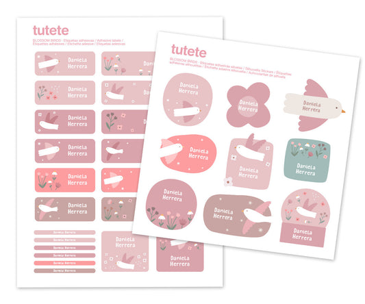 29 autocollants pour objets "Blossom Birds"