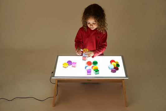 Table basse en bois avec panneau lumineux LED A2