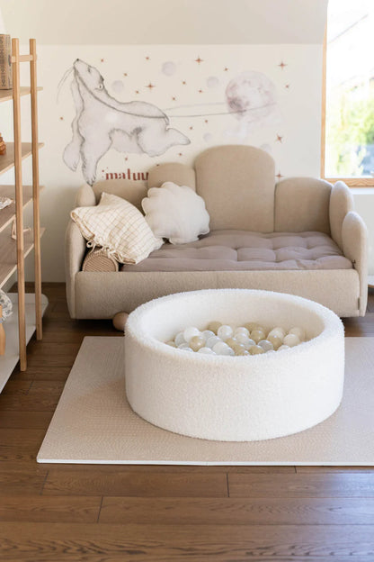 Piscine à Balles | Boucle Blanc - 90x30 +200 balles (transparent, blanc, perle, or clair)