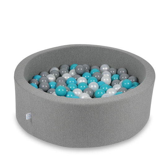 Piscine à balles 90x30cm gris avec balles 200pcs (turquoise, gris, perle)