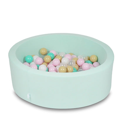 Piscine à Balles 90x30cm menthe avec boules 200pcs (blanc, rose bébé, transparent, beige, menthe)