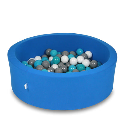 Piscine à Balles 90x30cm azur avec boules 200pcs (blanc, gris, turquoise)