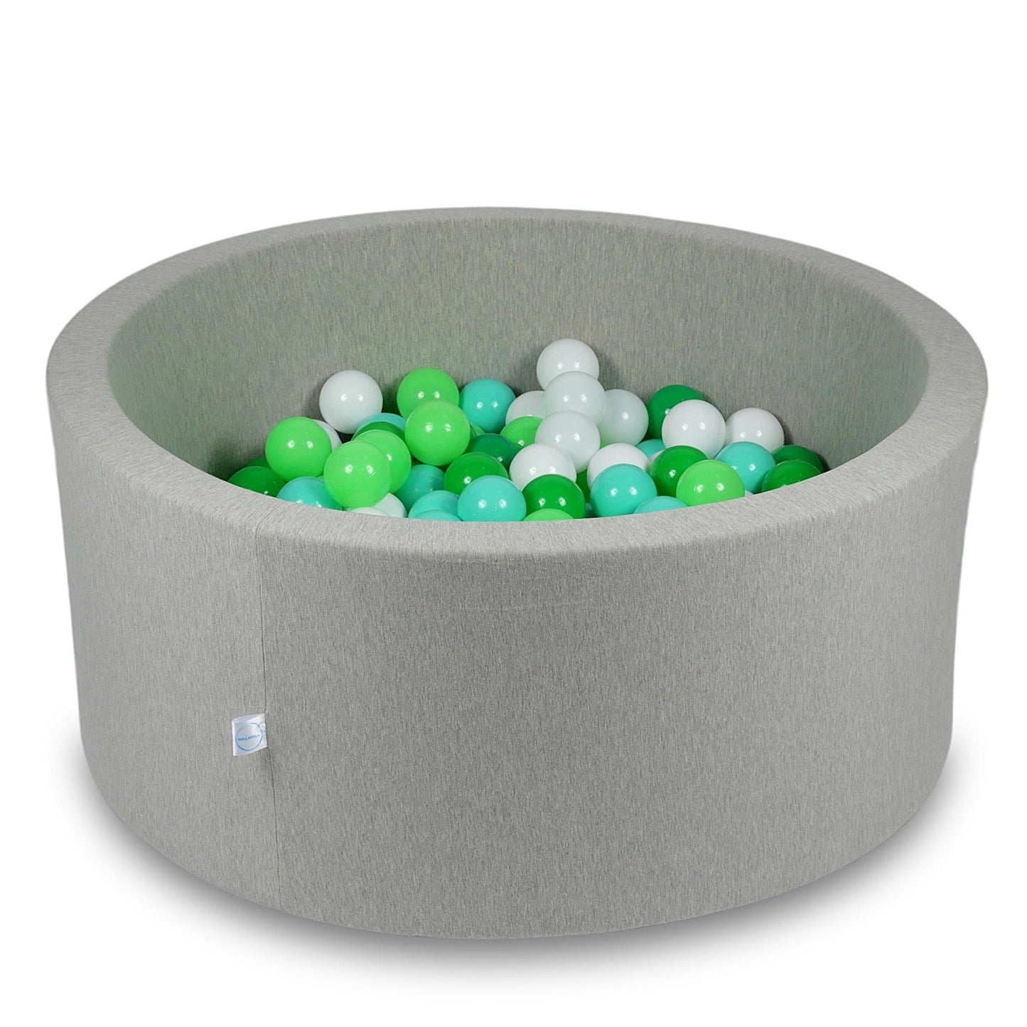 Piscine à Balles 90x40cm gris clair avec boules 300pcs (blanc, céladon, menthe, vert)