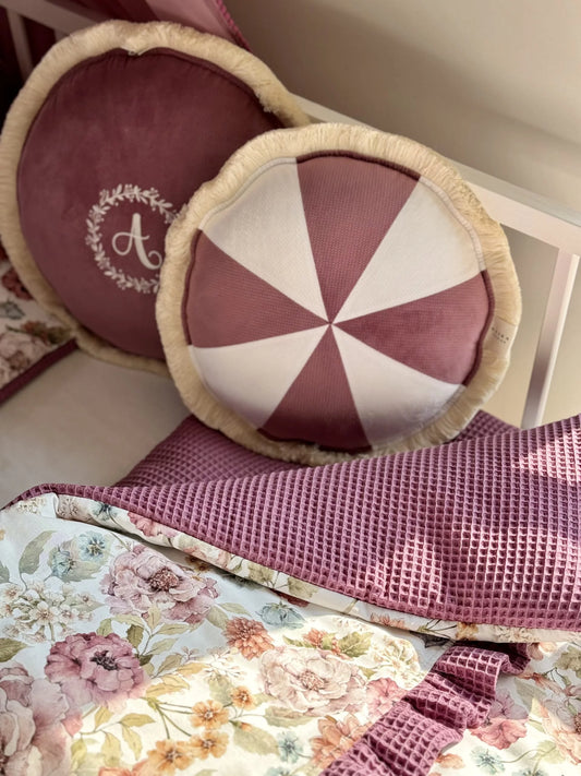 Mini coussin rond | Velours patchwork