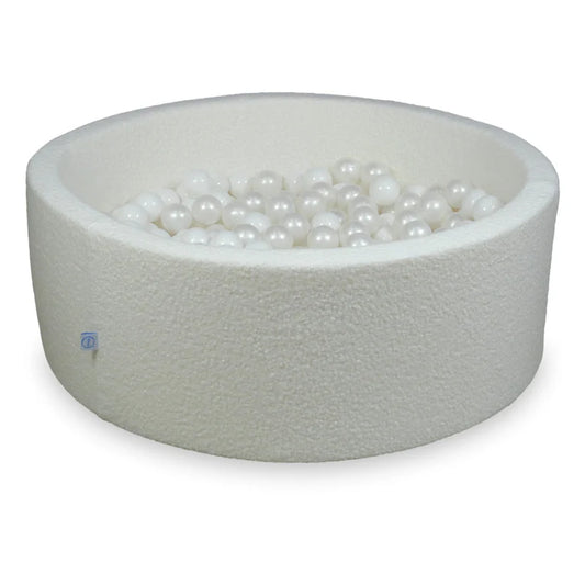 Piscine à Balles | Boucle Blanc - 90x30 +200 balles (blanc, perle)