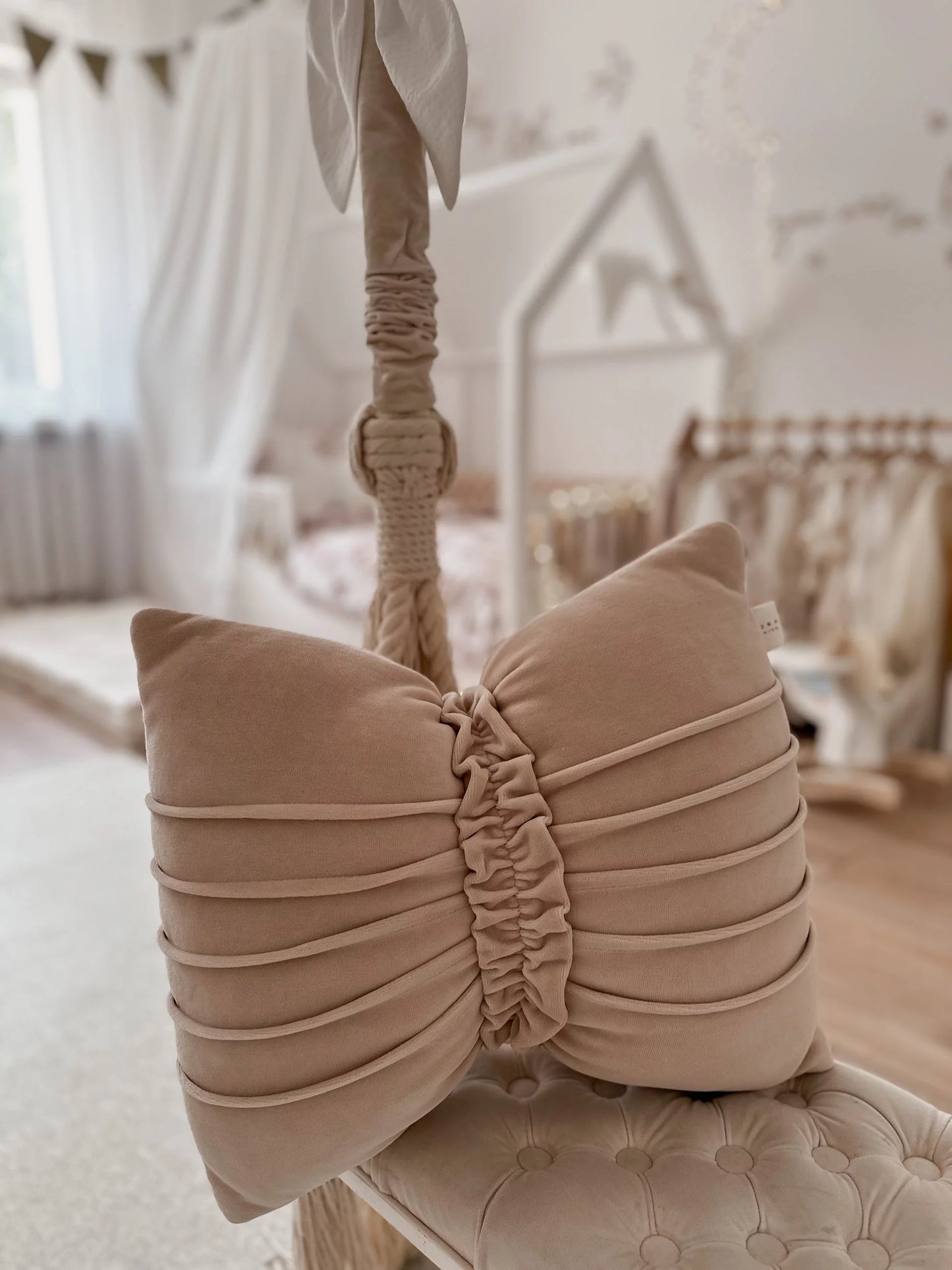 Coussin décoratif en forme de nœud – Velours de coton