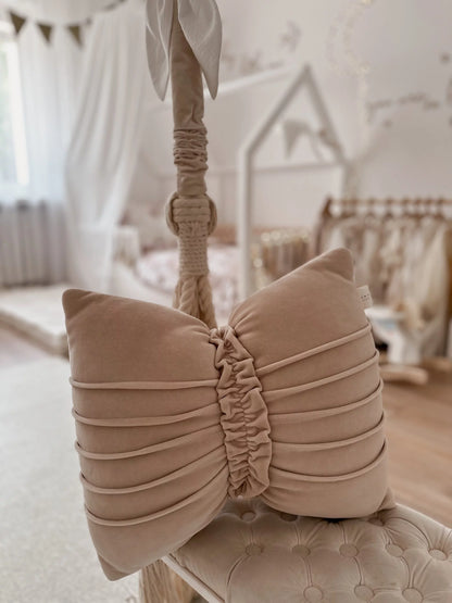 Coussin décoratif en forme de nœud – Velours de coton