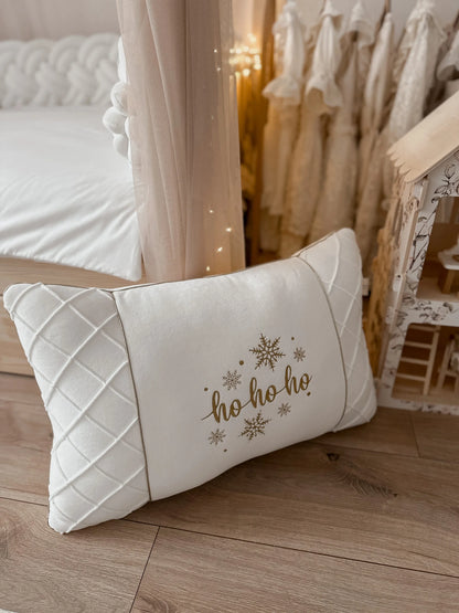 Coussin de Noël | Velours & broderie dorée