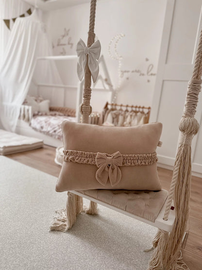 Coussin Velours avec Nœud