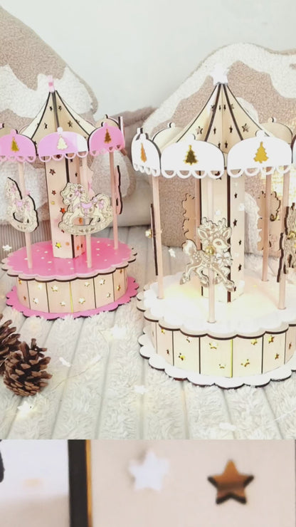 Carrousel de noël en bois – Édition limitée