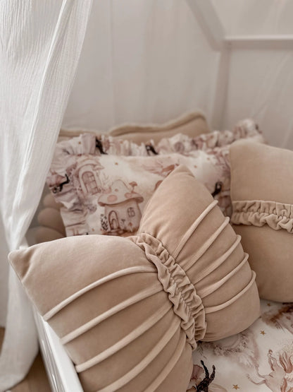 Coussin décoratif en forme de nœud – Velours de coton