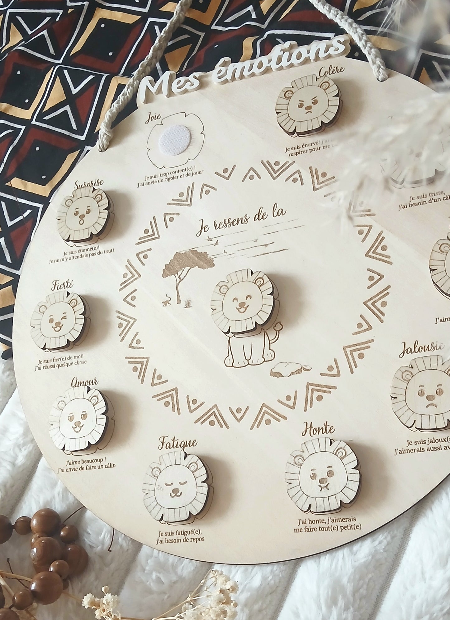 Cercle éducatif en bois | Mes émotions - LION