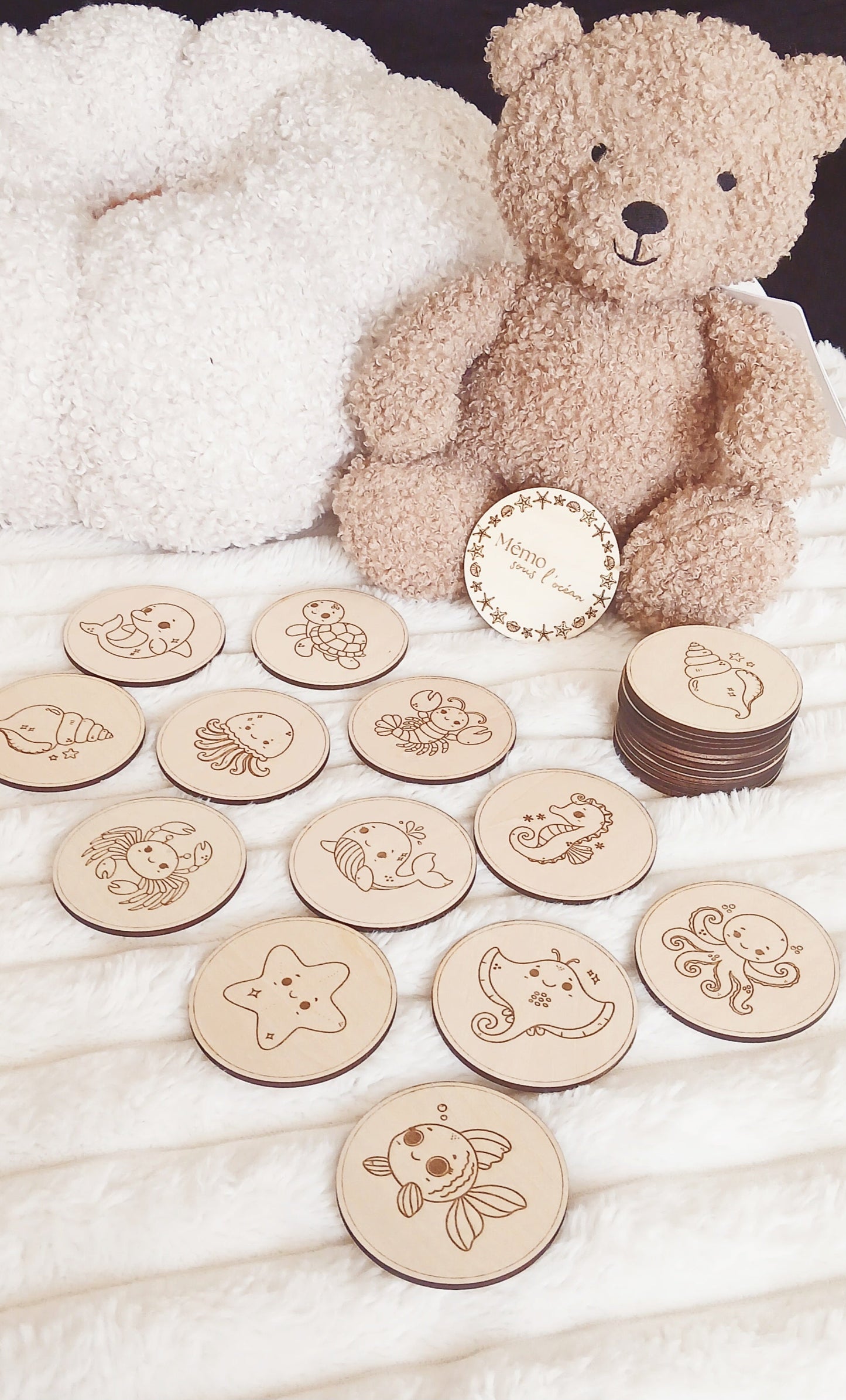 Mémo en bois | Sous l’océan