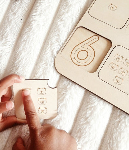 Jeu éducatif en bois | Chiffres & Quantités