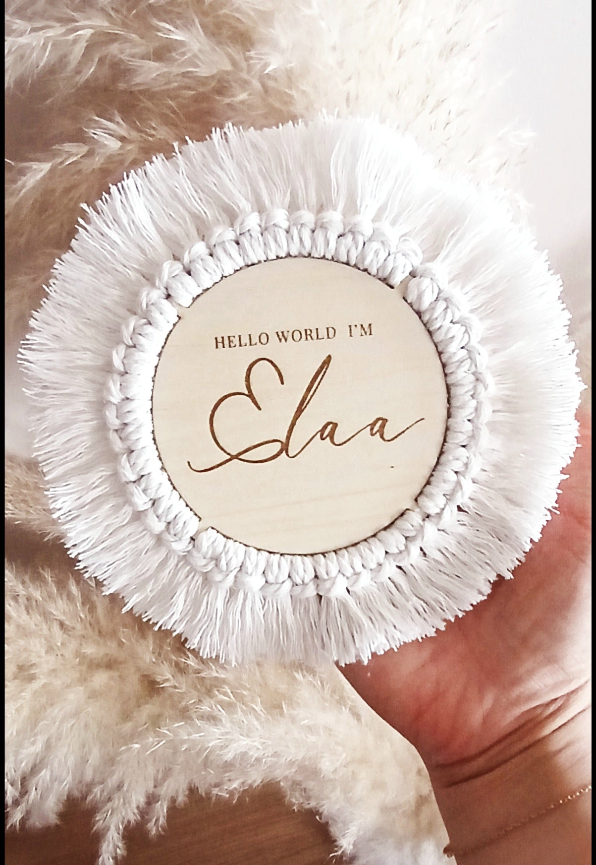 Annonce "Hello World" | Bois & Macramé