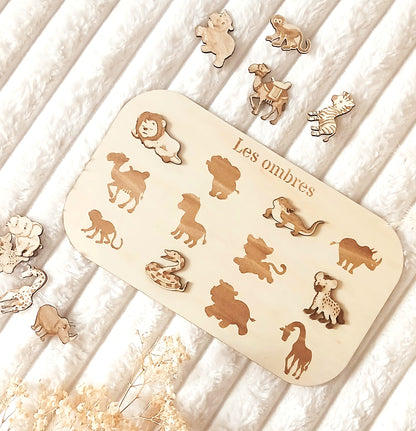 Support éducatif en bois | Les ombres