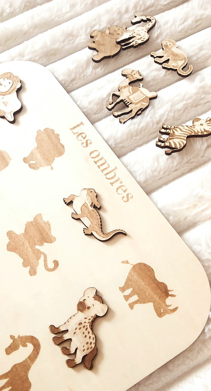 Support éducatif en bois | Les ombres