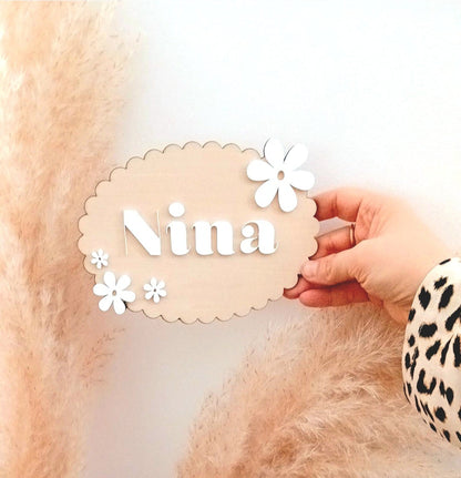 Plaque Prénom | Fleuri Festonné