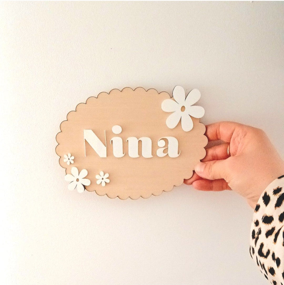 Plaque Prénom | Fleuri Festonné